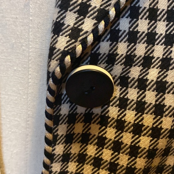 Christian Dior Black and White Checkered and Fully Lined Blazer (US 14) - Picture 4 of 7